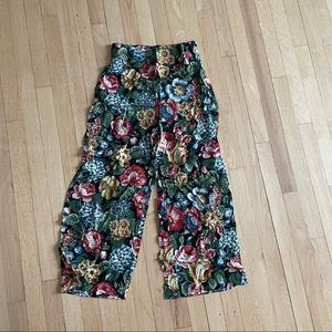Zara floral wide leg pants